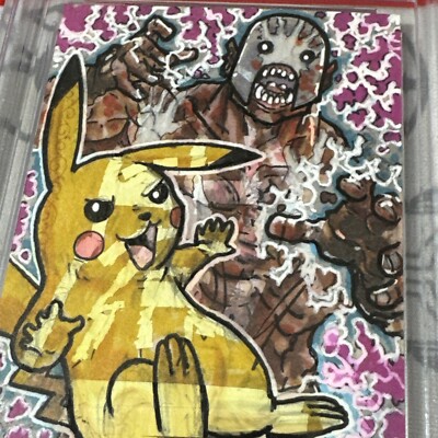 Beckett Authentic 1/1 Artist Sketch Topps Pikachu Pokemon LOTR