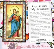 Our Lady Help of Christians - gold trim - Paperstock Holy Card