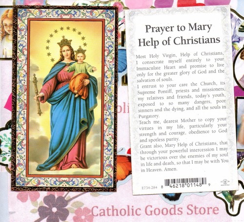 Our Lady Help of Christians - gold trim - Paperstock Holy Card | eBay