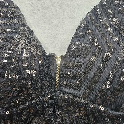 Windsor Women's 13 Black Sequin Spaghetti Strap Dress | eBay