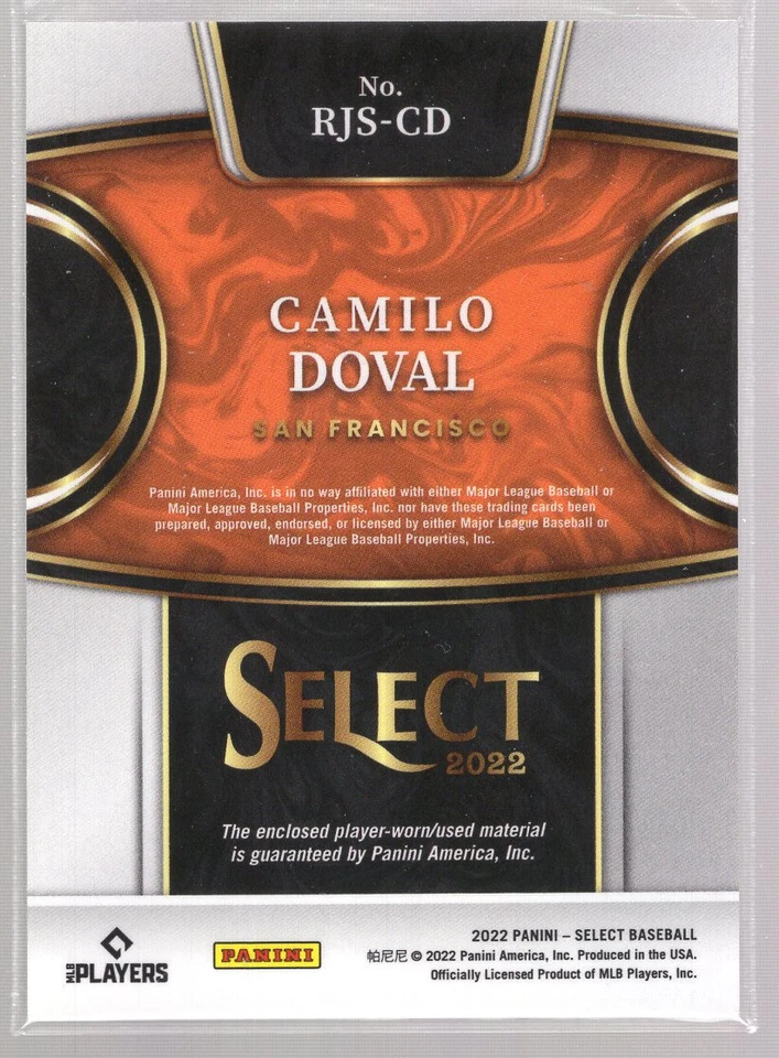 * 2022 Panini Select Rookie Jumbo Swatch #RJS-CD - CAMILO DOVAL - Image 2 of 2