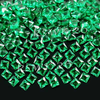 Natural MUZO Green Emerald Certified 5.00 MM Princess Cut Gemstone 500 Pcs Lot