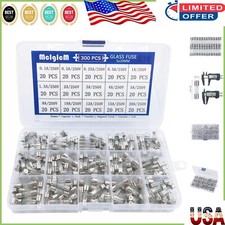 Comprehensive 300 Piece 250V Glass Fuse Set - Fast-Blow  Safe Replacement
