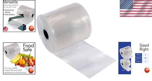 8" x 500' Lay Flat Poly Tubing Roll - Food Safe, Abrasion Resistant Solution - Picture 2 of 11