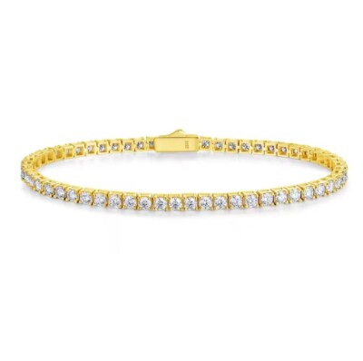 5,9ct Tennis Armband Gelbgold 18K Laborgefertigte LED Box Diamant Testpass 21cm