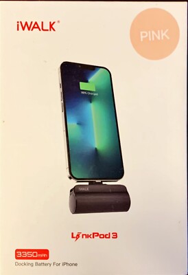 iWALK Mini Powerbank Fast Charger Tragbares Ladegerät für iPhone  3350mAh Pink