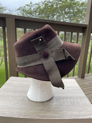 Vintage Two-Tone Women\'s Hat with Bow Accent Parent-Child Derby Hat Trendy Vintage Ribbon Bow Bowler Hat  main image 3