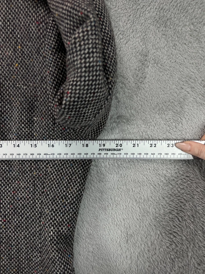 Womens Blazers Jackets Tweed Virgin Wool Greece Made VTG Silver Unicorn 7 Gray - Image 2 of 4