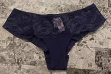 NWT VICTORIA'S SECRET DREAM ANGELS S NAVY BLUE MESH LACE RARE HIPHUGGER PANTIES