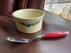 Fiesta Ware Christmas Tree Ramekin Dip Set w/ Spreader Ivory Holiday Cheese Pate