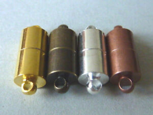 1 Silberfarbe Edelstahl Magnetverschluss Magnetschließe Zylinder 16mmx5mm L/P