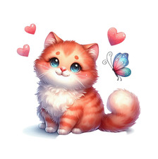 Cute Cat Wall Decal Sticker 18X18cm Large