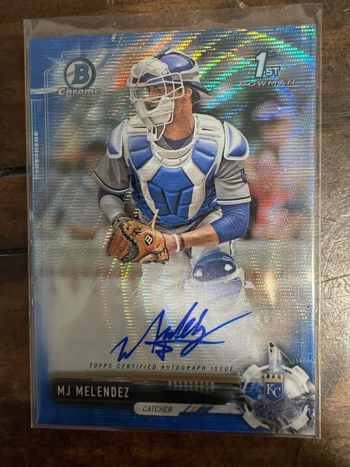 MJ Melendez 2017 Bowman Draft Chrome 1st Auto #CDA-MJM Blue Wave /150