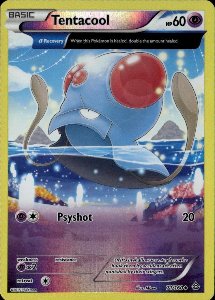 Tentacool (Alpha) Reverse Holo Uncommon PRC XY - Primal Clash 71/160 LP