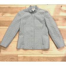 Talbots Petites 2P Lightweight Zip Quilted Riding Jacket Sea Foam Green Pockets