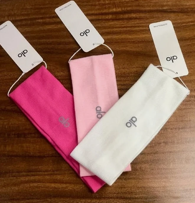 ALO Yoga Headbands 3 Pack – White, Pink & Hot Pink NWT Soft Stretchy Gift Set - Image 2 of 4