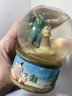 Vintage Christmas Glass Snow Globe Winter Scene Family & Snowman, Painted Base — photo 2