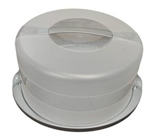 Kuchencontainer Tortenbox XL grau Kuchenglocke Tortenbehälter Kuchenhaube Griff