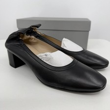 Everlane Italian Leather Day Heel size 10.5 Women's Black Elastic Back Comfort