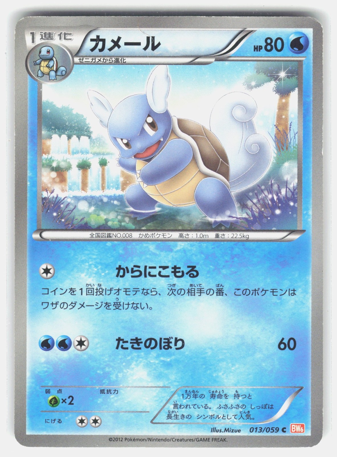 Wartortle 013/059 Pokemon Japan BW6: Cold Flare Unlimited