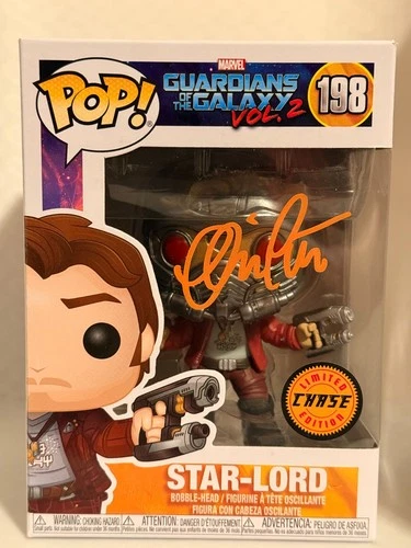 Funko Pop! Marvel Star-Lord Chase #198 Signed By Chris Pratt JSA COA