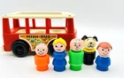 Vintage 1970 Fisher Price Little People Mini Bus 141 Original Complete