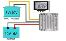 DC 8-40V to DC 13.8V 10A 138W Converter Buck Boost Voltage Regulator Waterproof