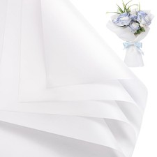 25 Sheets White Floral Wrapping Paper, Waterproof, Bouquet, Florist Supplies