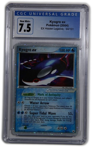 2004 CGC NEAR MT 7.5+ Pokemon Hidden Legends 94/101 Kyogre ex Holo Card #62416B