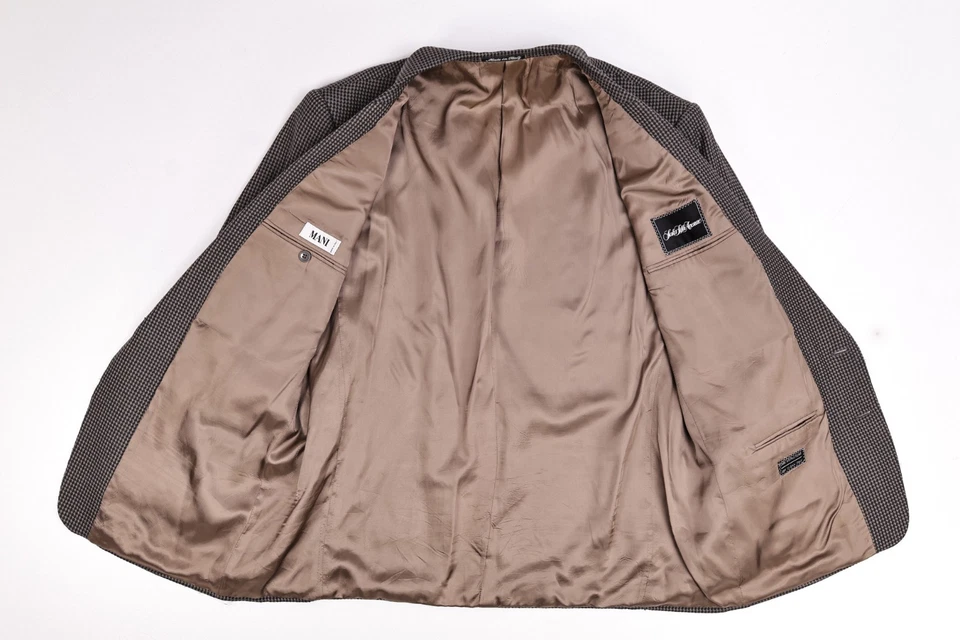 Vintage Mani Giorgio Armani Tweed Wool/Silk Blazer Jacket 44 R (47" Chest) - Image 4 of 4