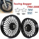 21x3.5 18x3.5 Fat Spoke Wheels Rims Set for Harley Road King Electra Glide 84-08