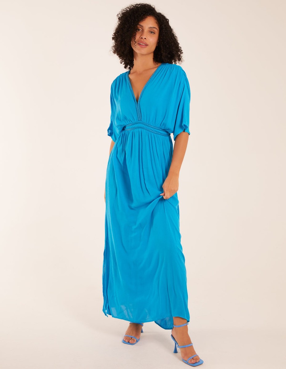 blue vanilla maxi dress Layla Tulle Maxi Dress — Light Blue Floral main image 1