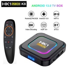 RBOX HK1 Android 13 TV Box 16/32/64GB Quad Core HD 8K Dual WIFI Media Player