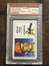 1981 PERMA-GRAPHICS SUPER STAR CREDIT CARD #26 NOLAN RYAN HOF PSA 10 GEM MINT