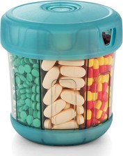 Extra Large Supplement Organizer with XL 7 Large Compartments, TPU Soft Lid E...
