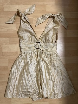 Lovers + Friends Revolve Goldenes Kleid Raffaela S 36
