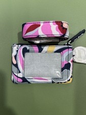 NEW Vera Bradley "Mod Paisley" retired pattern 1" Wide Lanyard  ID CASE-pink