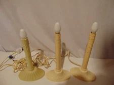 (3) Plastic Christmas Light Candle-opera candolier 8" & 9" tall with lightbulbs