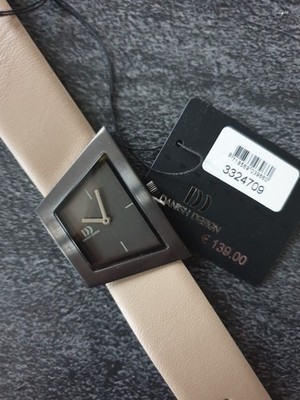 Danish Design Squeezy Uhr Damen * Armbanduhr Mineralglas Lederband olivgrün 