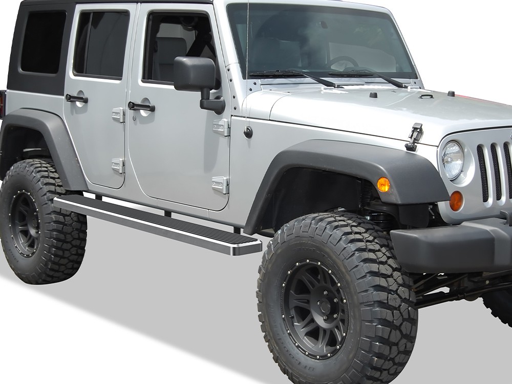 SUPERSEDED Running Boards 6" Silver Fit 07-18 Jeep Wrangler JK 4Dr thumbnail 5