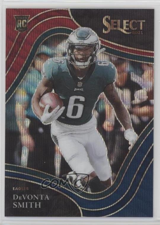 2021 Panini Select Field Level Tri-Color Prizm 52/75 DeVonta Smith #349 3hd