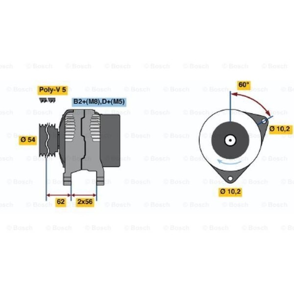 Bosch Generator Lichtmaschine 70A 14V FüR Opel Astra G Caravan Corsa C-image