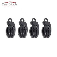 4pcs Tire Wheel Valve Stem Cap Set Metal Grenade Bomb Air Dust Cover Caps Trim