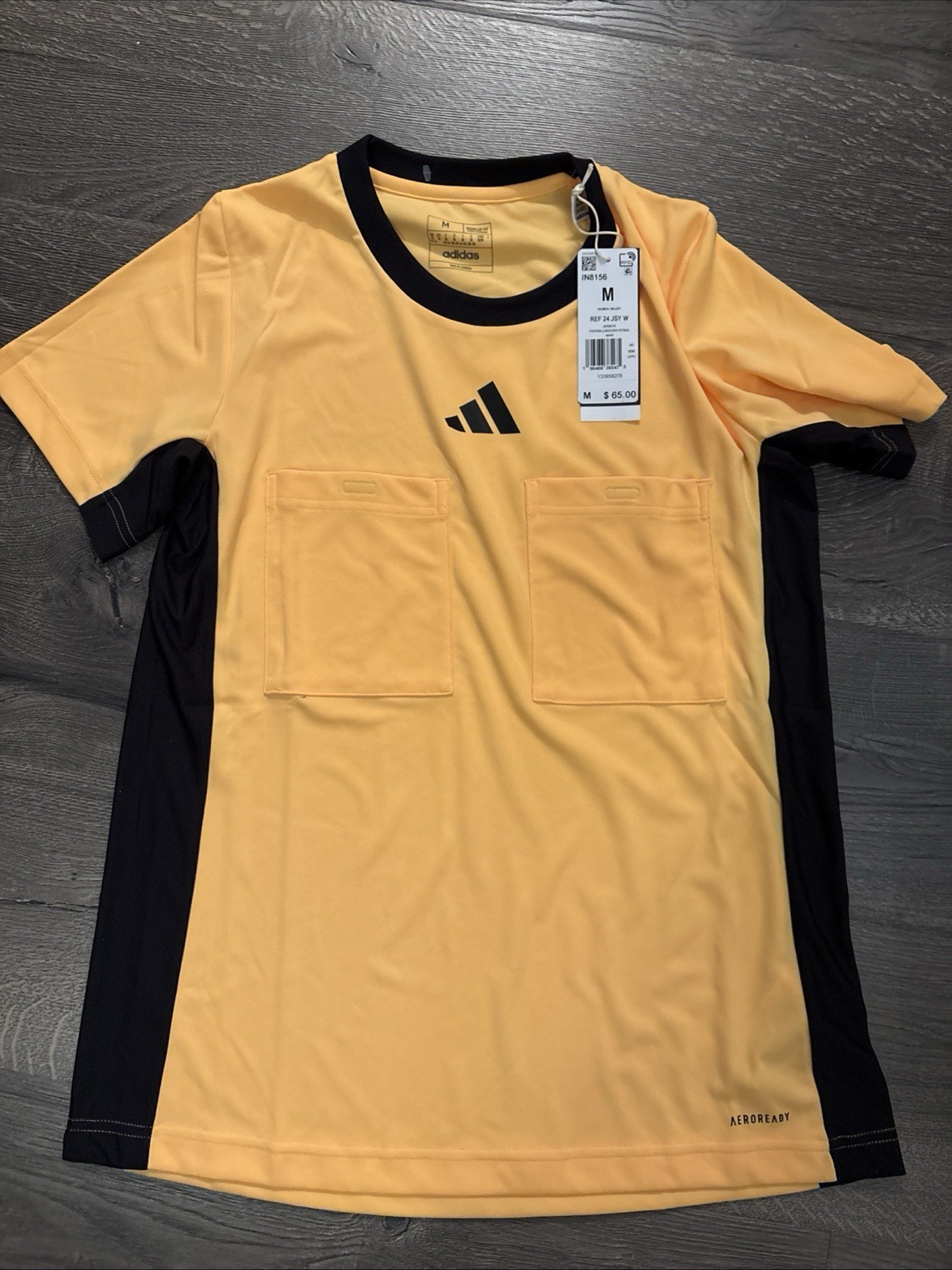 Adidas Aeroready  Jersey Soccer Referee Shirt Yellow  Sz M NWT $65