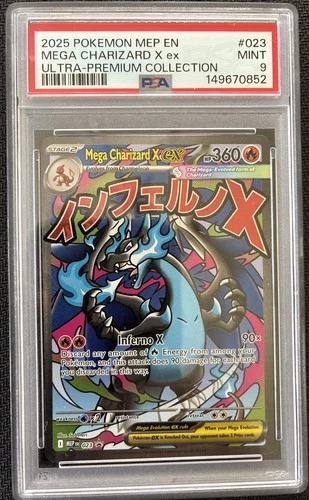 2025 Pokémon Phantasmal Flames MEP Mega Charizard X Ultra Premium PSA 9