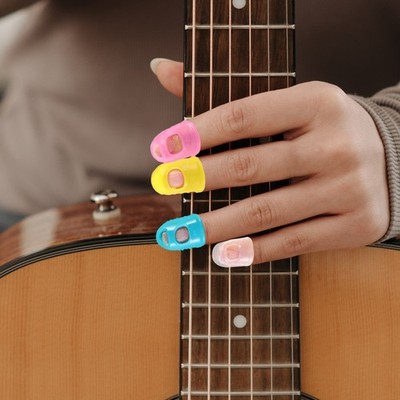  50 Stück Silikon-Fingerschutz zum Spielen von Gitarren-Fingerabdeckungen,