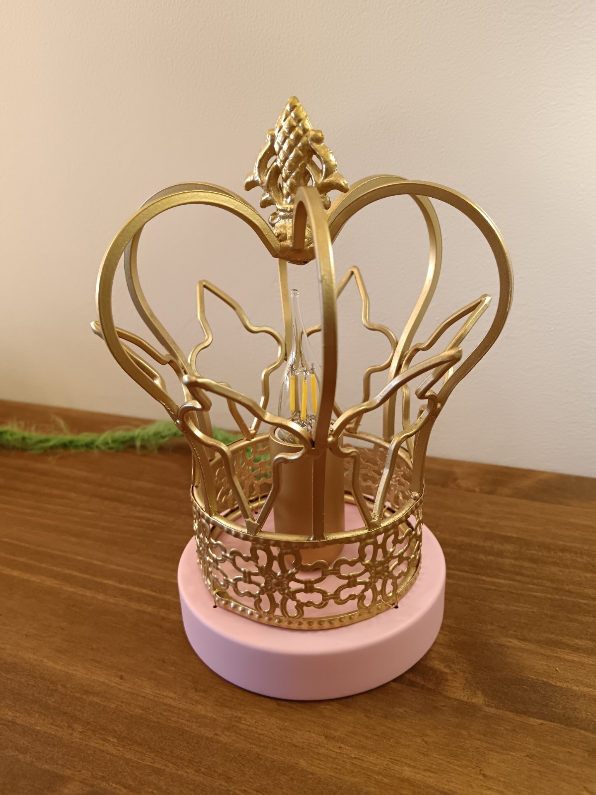 Lampe Couronne de Princesse rose pour table de chevet de chambre fille