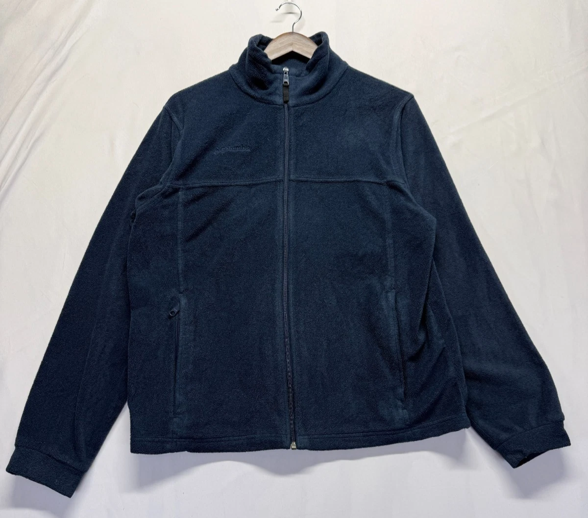 Columbia Sportswear Company Fleece Jacket Youth 18/20 Navy Mock Neck Full Zip