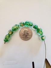 Lampwork Beautiful Foil Glass Beads Lot Of 8 PC A9 