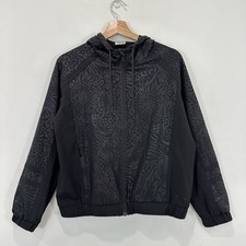 Rockwear Jacket Women 8 Black Full Zip Hood Elastic Wrist/Hem Zip Pockets Lined